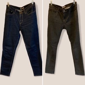 LOT of 2 pair Levi’s 711 skinny jeans size 31